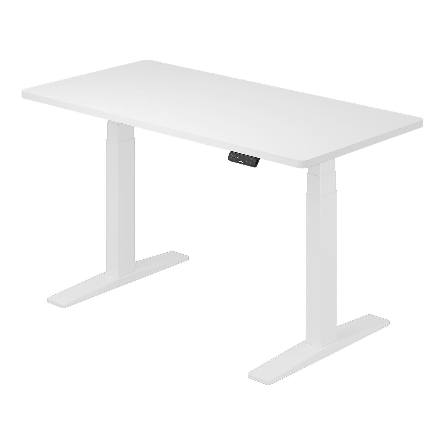 FlexiSpot E7 Commercial 55W Electric Rectangular Adjustable Standing Desk, White (E7WCOM5528-W)