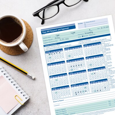 ComplyRight 2025 Time Off Request and Approval Calendar, 50 Forms/Pack (A0037)