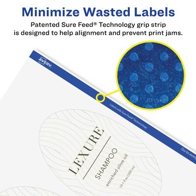 Avery Laser/Inkjet Oval Multipurpose Labels, 4" x 6", White, 100 Labels/Box (94057)