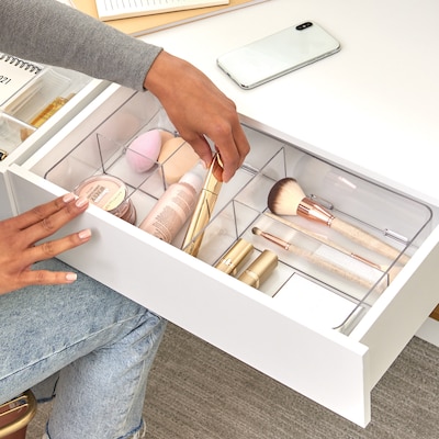 iDesign Clarity 5-Compartment Drawer Organizer, Clear, 2/Set (29339M2)