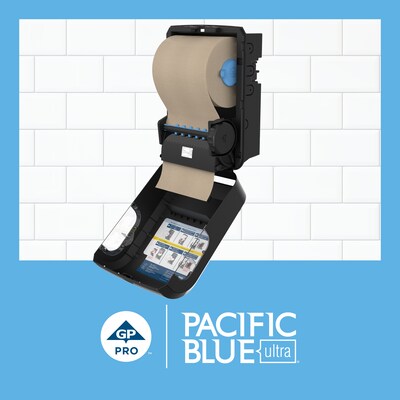 Pacific Blue Ultra 8” High-Capacity Recycled Paper Towel Roll by GP PRO, 1-Ply, Brown, 1150’/Roll, 3 Rolls/Carton (26496)