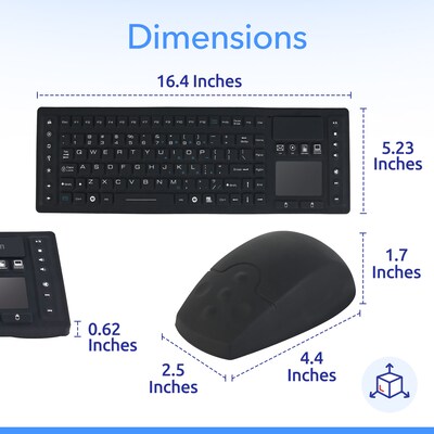 Delton M90/M44 Wireless Keyboard and Optical Mouse Combo, Black (DKMKITWM91-WB)