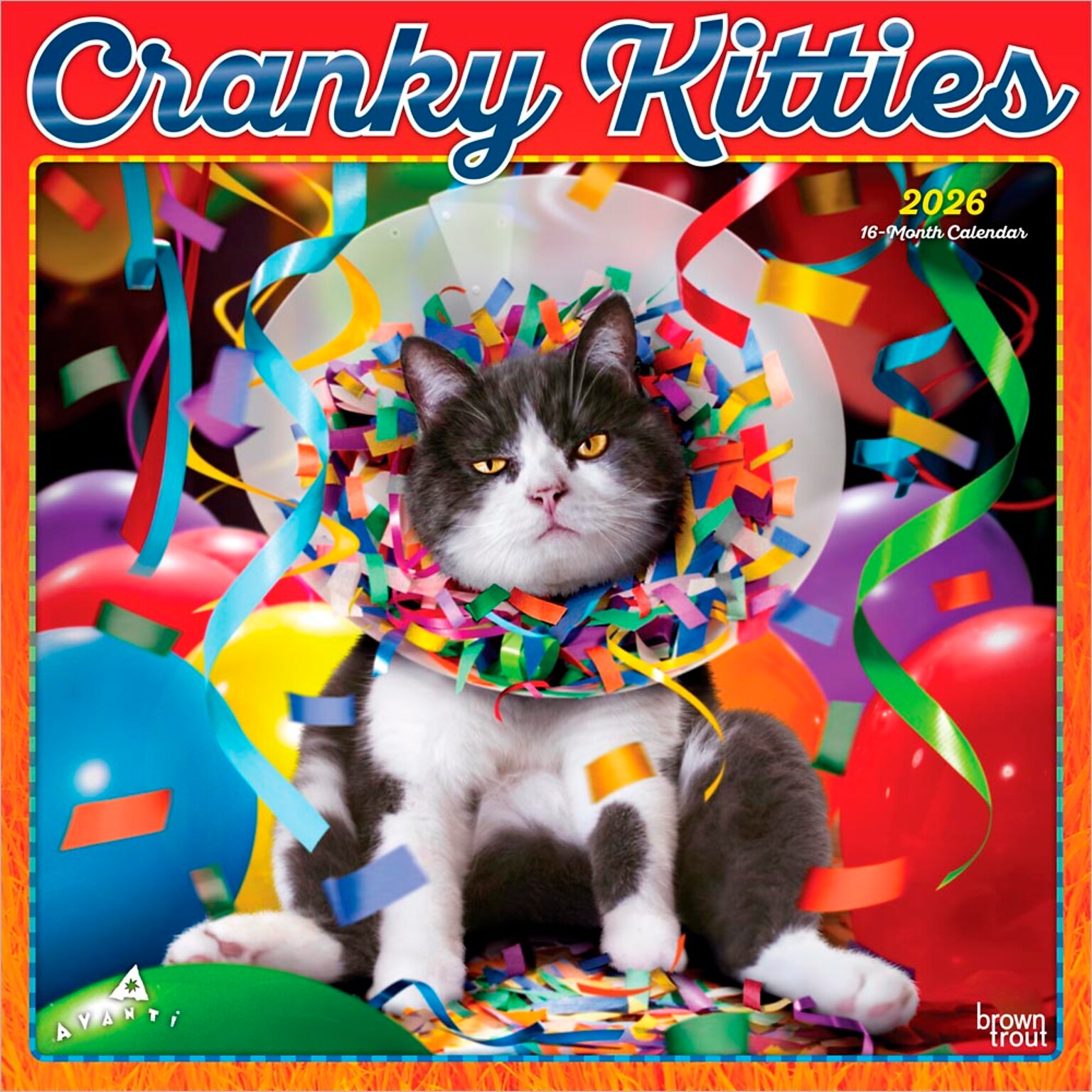 2026 BrownTrout Cranky Kitties 12 x 12 Monthly Wall Calendar (9798330701414)