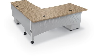 MooreCo Avid Modular Return Double Pedestal Instructor Desk, Buka Bark (91782-7982-7982)