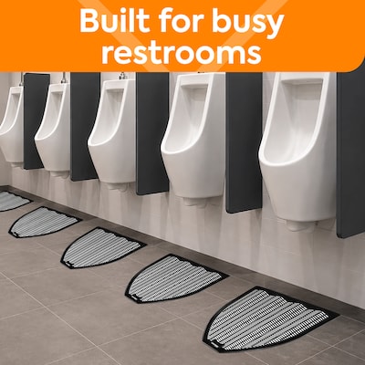Coastwide Professional™ Urinal Floor Mat, 17.5" x 20.5", Black, 6/Carton (CW24767)