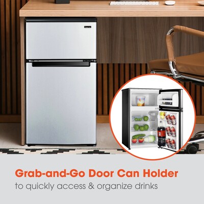 Magic Chef 3.1 Cu. Ft. Energy Star Mini Refrigerator with Top Freezer, Stainless Look (HMDR310SE)
