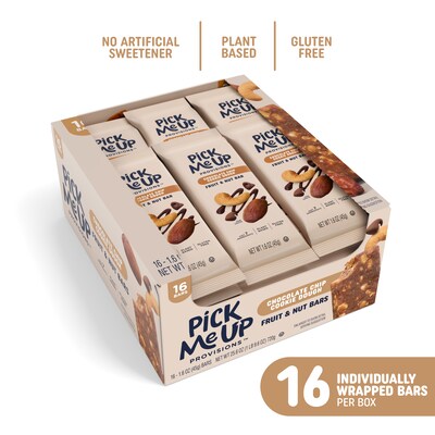 Pick Me Up Provisions™ Gluten Free Chocolate Chip Cookie Dough Fruit & Nut Bar, 1.6 oz., 16 Bars/Box (PM63402)