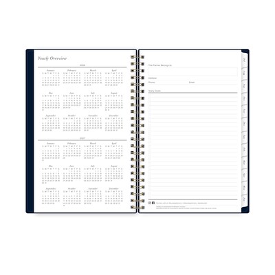 2026-2027 Blue Sky 5" x 8" Academic Year Weekly & Monthly Planner, Plastic Cover, Navy (140046)