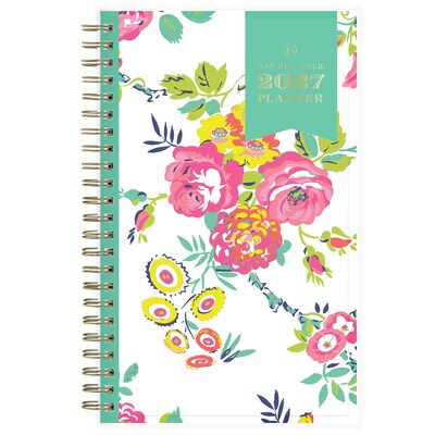 2027 Blue Sky Day Designer Peyton White 5 x 8 Calendar Year Weekly & Monthly Planner, Plastic Cover (103619-27)