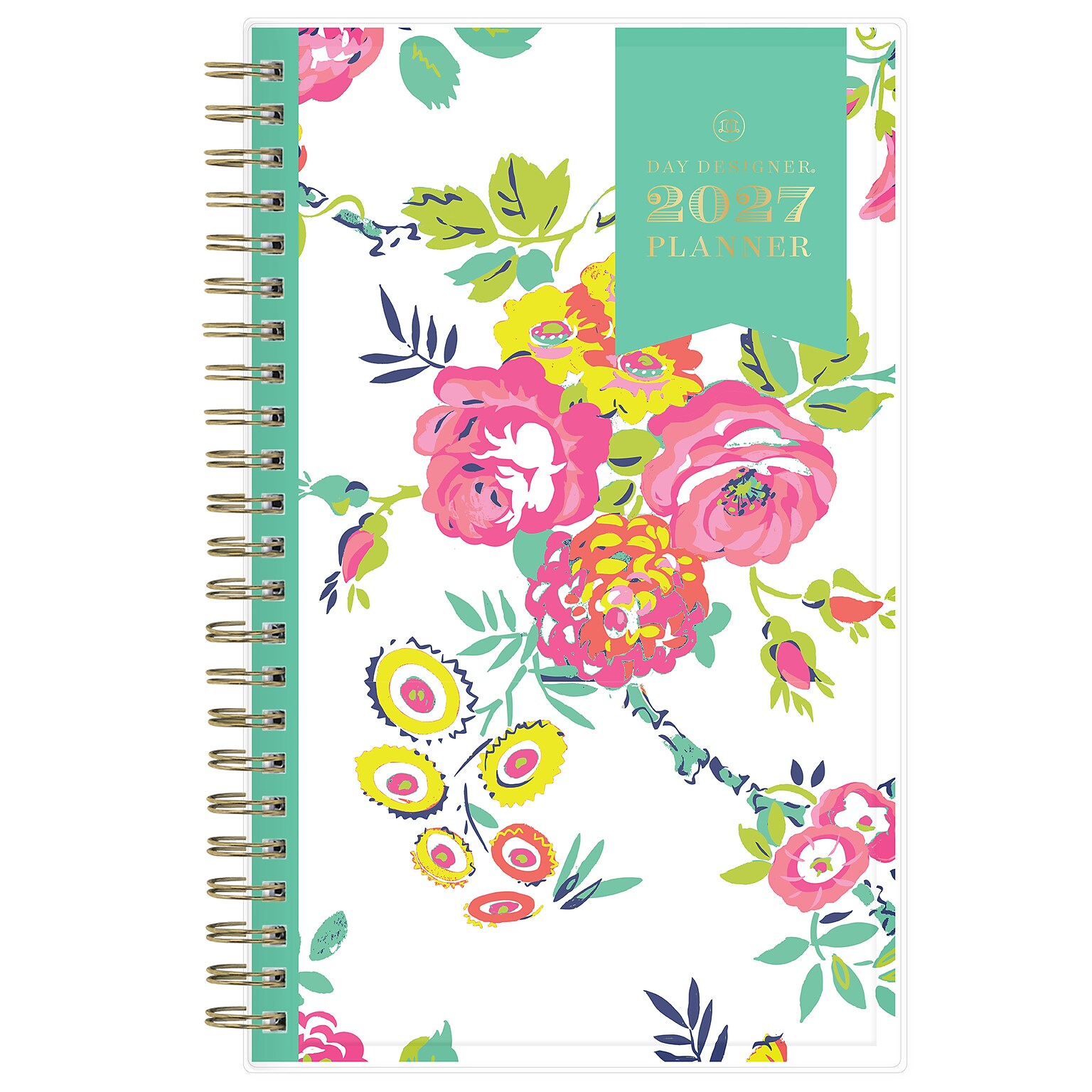 2027 Blue Sky Day Designer Peyton White 5 x 8 Calendar Year Weekly & Monthly Planner, Plastic Cover (103619-27)