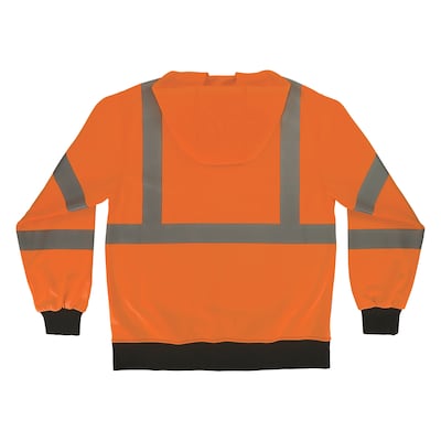 Ergodyne GloWear 8311BK High Visibility Long Sleeve Black Bottom Hooded Sweatshirt, ANSI Type R Class 3, Orange, 3XL (22887)