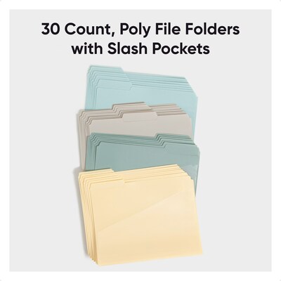 Smead File Folder, 1/3-Cut Tab, Letter Size, Assorted Colors, 30/Box(10544)