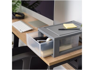 Iris Mini Storage Drawer, Gray/Translucent White, 5/Pack (500160)
