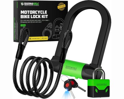 Rhino USA Heavy-Duty Bike Lock Set