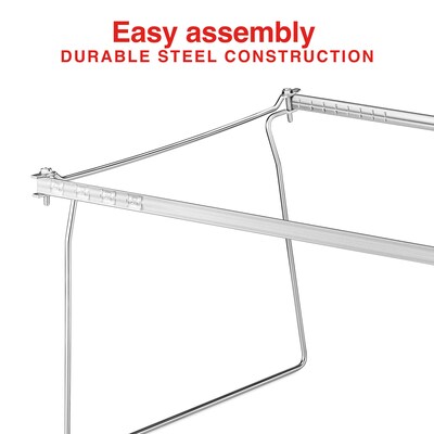 Staples Adjustable Hanging File Frame, Letter Size, Gray, 2/Pack (ST62542)