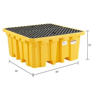 Global Industrial IBC Spill Containment Pallet w/ Drain, 365 Gallon (670785)