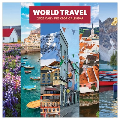 2027 TF Publishing World Travel 5.25" x 5.25" Daily Day-to-Day Calendar, Multicolored (27-3026)