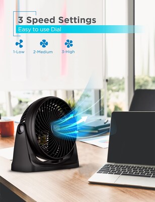 Black & Decker 7" Desk Fan, 3-Speed, Black (BFTU107)