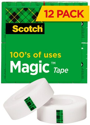 Scotch Magic Invisible Tape Refill, 3/4 x 27.77 yds., 12/Pack (810K12)