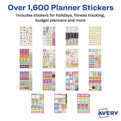 Avery Planner Stickers Variety Pack, 1,656 Stickers, Weekly, Calendar and Journal Sticker Sheets (6785)