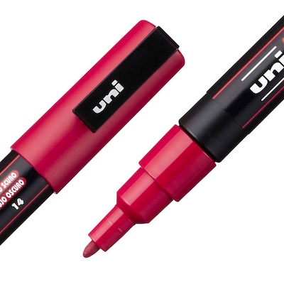 POSCA PC-3M Water Based Paint Marker, Fine Bullet Tip, Dark Red, 3/Pack (UBCPC3MDARKRED-3)