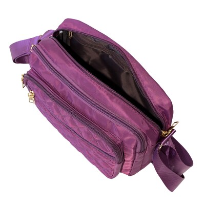 Nicci Polyester Cross-Body Quilted Bag, Purple (CBMGN01-PUR)