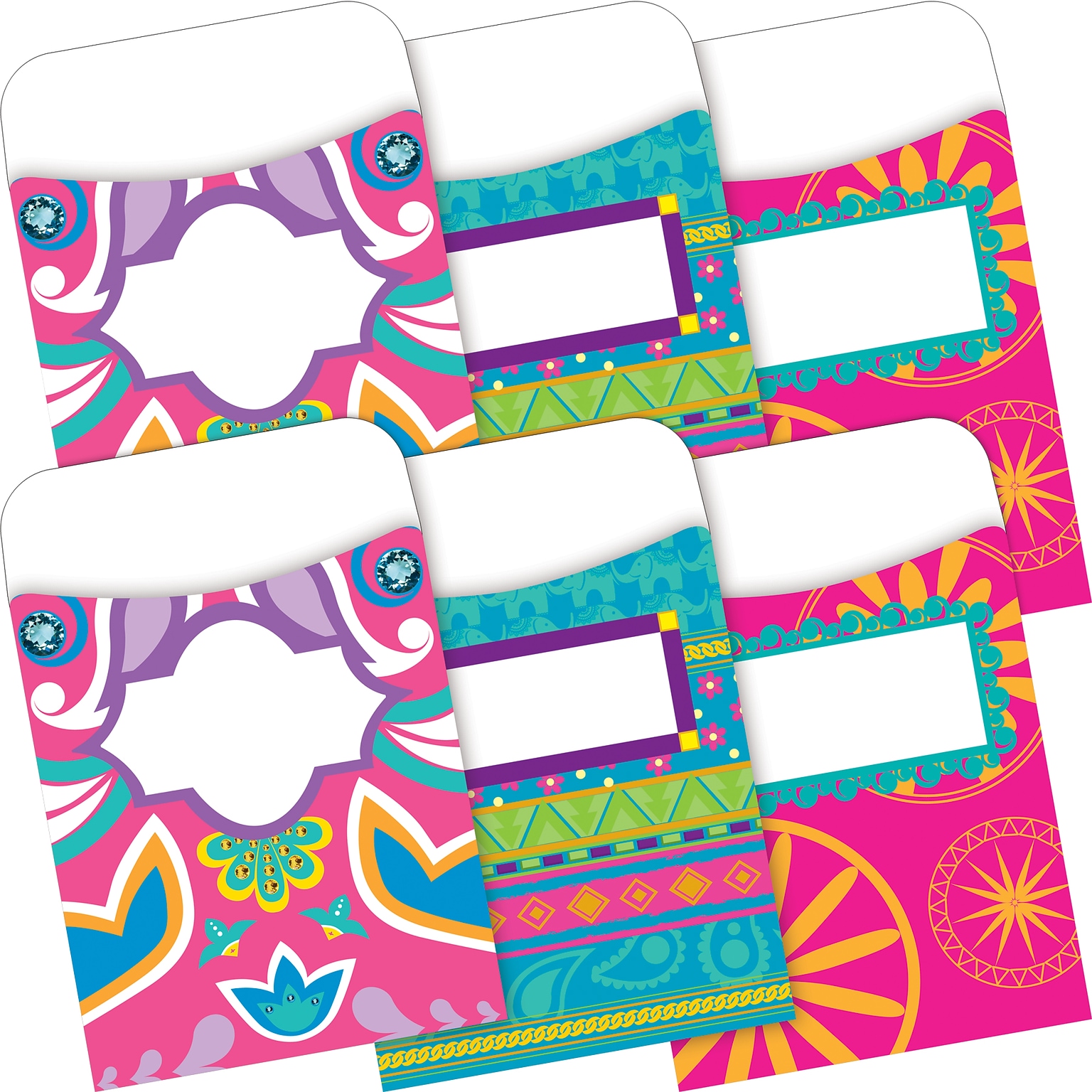 Barker Creek Bohemian Library Library Pockets, 5.125 x 3.5, 60/Set (BC3842)