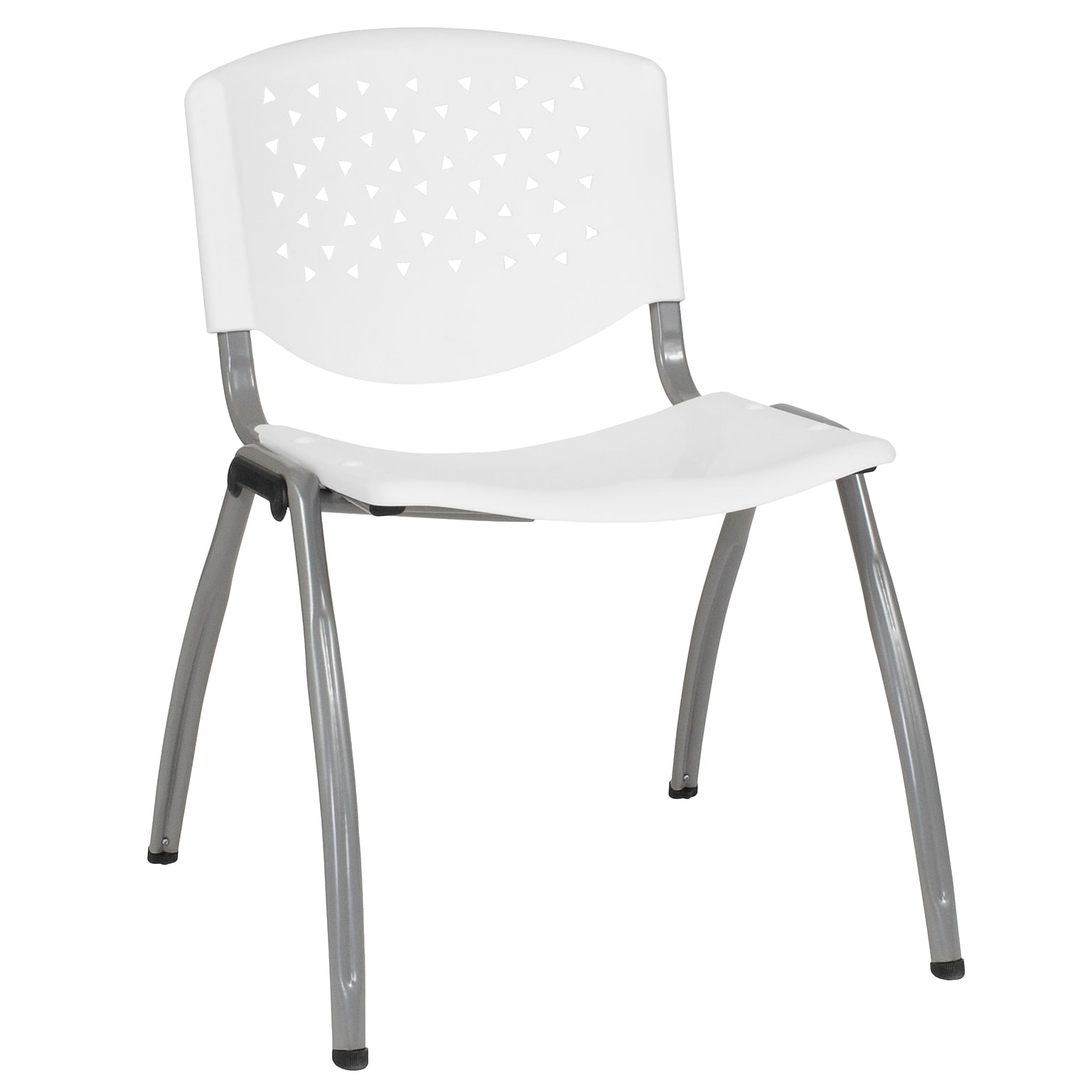 Flash Furniture HERCULES Series Plastic Stack Chair, White (RUTF01AWH)