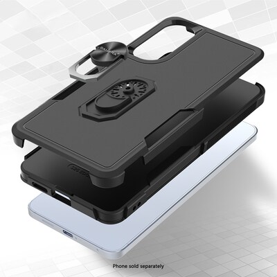 SaharaCase Raider Series Kickstand Phone Case for Samsung Galaxy S25 Edge, Shock Absorbing, Scorpion Black (CP00835)