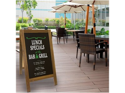 Excello Global Products Indoor/Outdoor A-Frame Sidewalk Sign, 22.8" x 40", Black/Brown (GPP-0001-S)