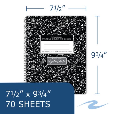 Roaring Spring Paper Products Signature 1-Subject Composition Notebooks, 7.5 x 9.75, College Ruled