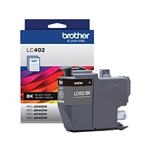 Brother LC402 Black Standard Yield Ink Cartridge, Prints Up to 550 Pages (LC402BKS)