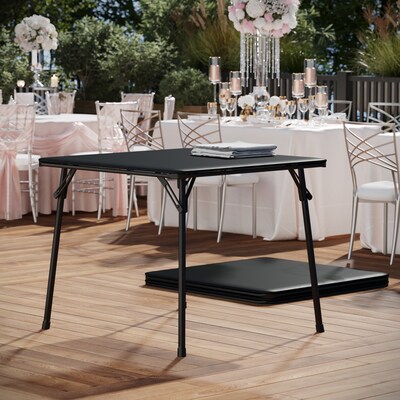 Flash Furniture Madelyn Folding Table, 33.5" x 33.5", Black (JB2)
