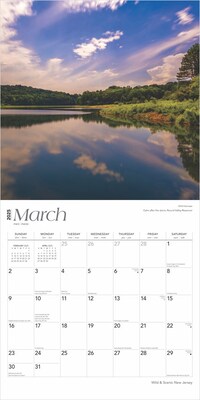 2025 BrownTrout New Jersey Wild & Scenic 12" x 12" Monthly Square Wall Calendar (9781975475390)