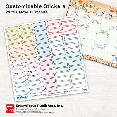 2027 BrownTrout Tuscan Delight 17" x 12" Monthly Desk Pad Calendar, Assorted Colors (9798330715909)