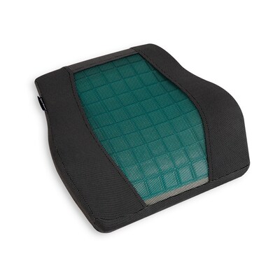 Mind Reader Memory Foam Ergonomic Lower Back Cushion Posture Corrector, Black/Blue (MEMCUSHGL-BLK)