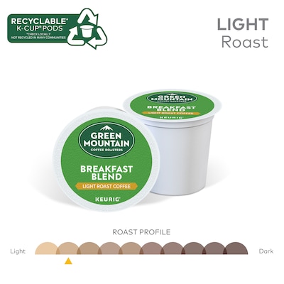 Green Mountain Breakfast Blend Coffee Keurig® K-Cup® Pods, Light Roast, 96/Carton (6520)