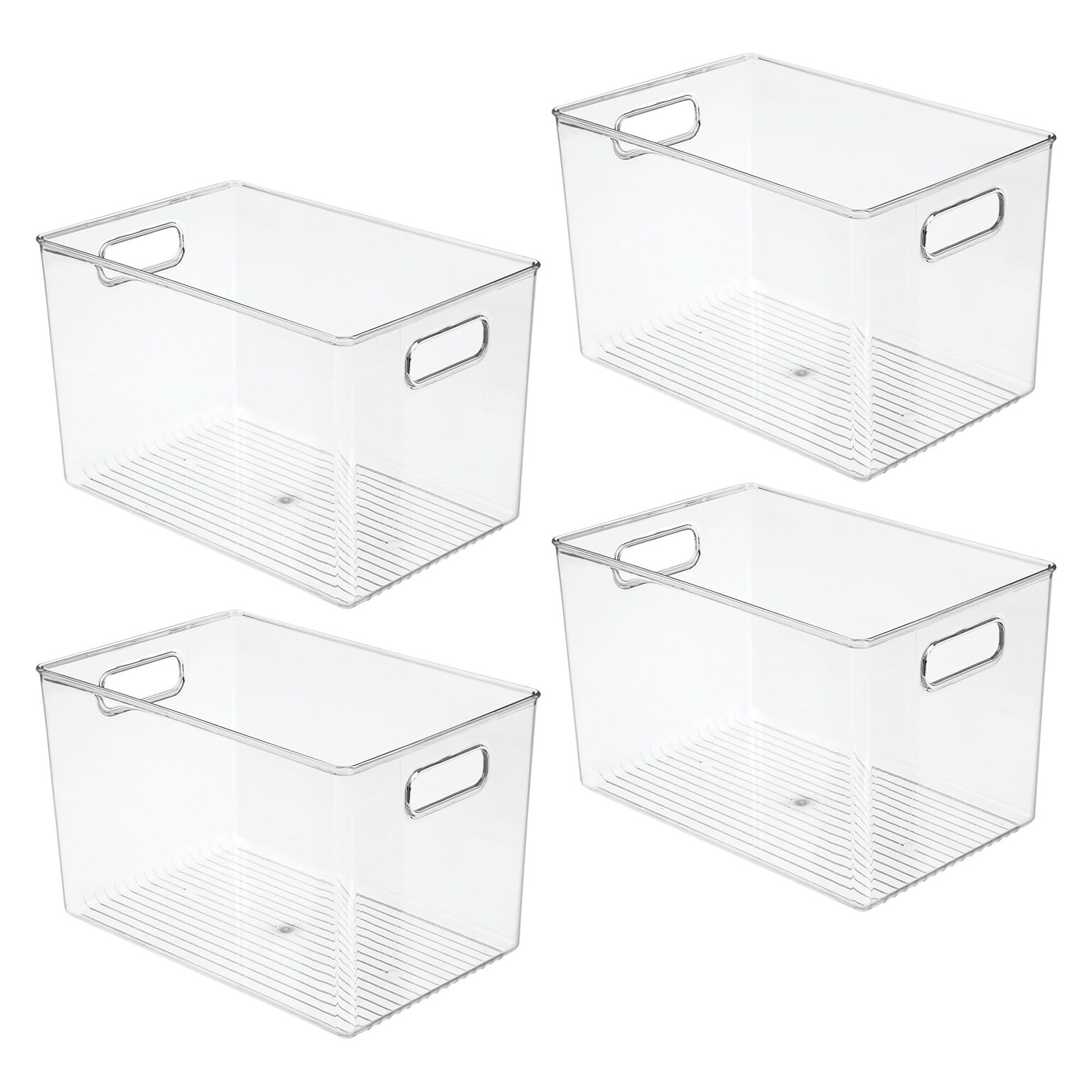 iDesign Pantry Organizer Bins with Handles - Storage Bins for Kitchen Organization - Ideal for Cabinets or Fridge