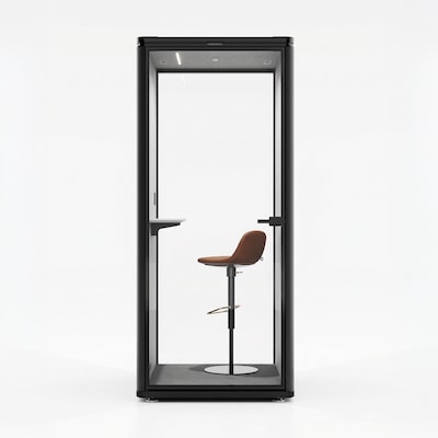 Uncaged Ergonomics Modular Acoustic Office Pod with Ventilation, Lighting and Power, Small, Black (POD-S-Black)