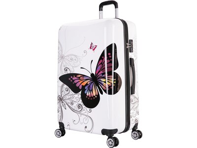 InUSA 28 Hardside Butterfly Suitcase, 4-Wheeled Spinner, TSA Checkpoint Friendly, Butterfly (IUAPC0