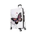 InUSA Prints Plastic 4-Wheel Spinner Luggage, Butterfly (IUAPC00L-BUT)
