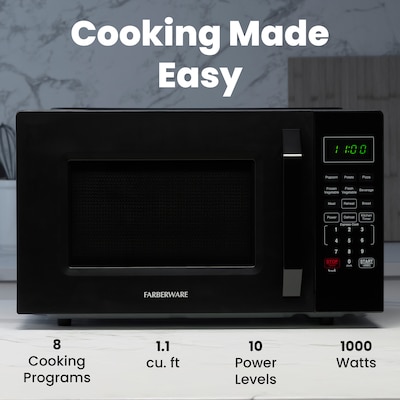 Farberware 1.1 cu. ft. Countertop Microwave, Black (FMO11WEIBK)