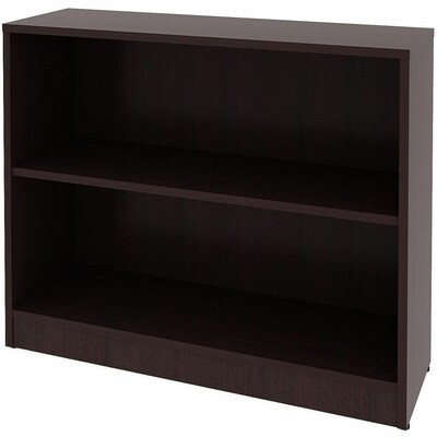 Lorell Essentials 30" 2-Shelf Bookcase with Adjustable-Shelves, Espresso Laminate (LLR18249)