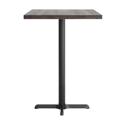 Flash Furniture Bennett Wooden Commercial Indoor Table, 48" x 30", Dark Brown Top/Black Base (GSF3048DBT2230B)
