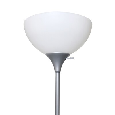 Simple Designs 71.5" Silver Floor Lamp with Dome Shades, 2/Pack (LF2000-SLV-2PK)