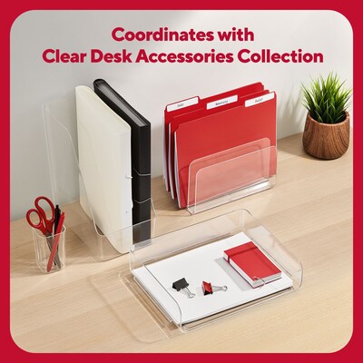 TRU RED™ Stackable Plastic Pen Holder, Clear (TR62286)