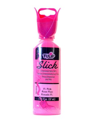 Tulip Slick Dimensional Fabric Paint Fluorescent Pink 1 1/4 Oz. [Pack Of 6] (6PK-65039)