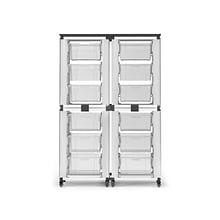 Luxor Mobile 12-Section Stacked Modular Classroom Storage Cabinet, White (MBS-STR-22-12L)