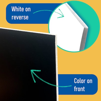 Flipside Foam Board, 20" x 30", Black, 10/Pack (20335-10)