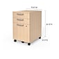 Union & Scale™ Essentials 3-Drawer Vertical File Cabinet, Mobile/Pedestal, Letter/Legal, Natural, 21" (UN56981)